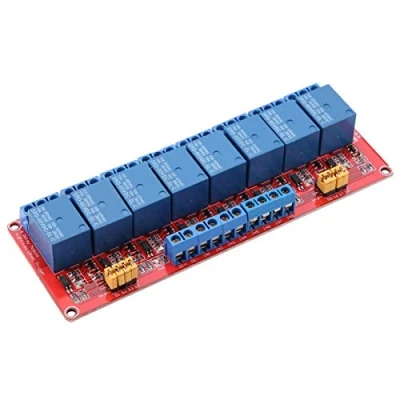 Imagen de Placa de Módulo Relé, 8 Canales Relé Optoacoplador disparo 5V/12V/24V (12V)