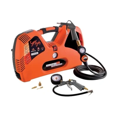 Imagen de NUAIR Compresor, 2 l, 1.5 hp, 8 bar, aceite libre, portátil, 1100 W, 97 dB, 195 l/min, naranja