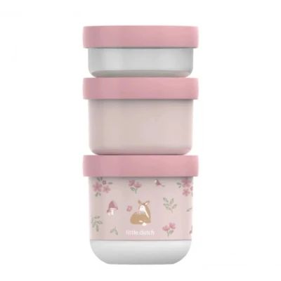 Imagen de Mepal Fiambrera apilable de 3 piezas Mio Little Dutch Apila según sea necesario Apto para microondas y congelador A prueba fugas lavavajillas 100 + 175 275 ml Fairy Garden