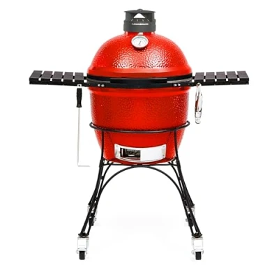 Imagen de Kamado Joe Clasico II Barbacoa de carbón cerámica en rojo fuego