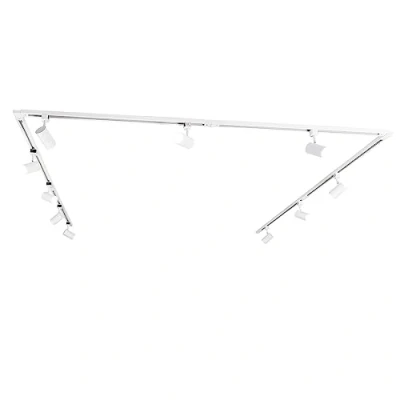 Imagen de QAZQA Moderno Sistema de carril inteligente 10 focos monofásico blanco con Wifi GU10 Jeana Acero Alargada Adecuado para LED Max. x 5 Watt