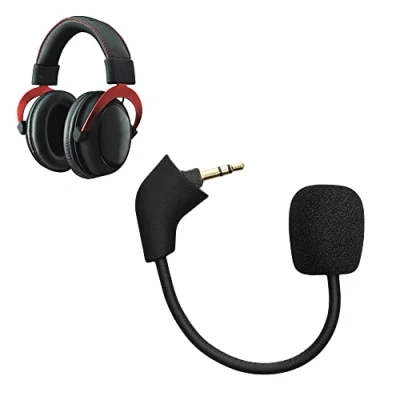 Imagen de kwmobile Micrófono Compatible con Kingston HyperX Cloud/Cloud X/CloudX Core Microfono Repuesto para Auriculares Gaming Negro