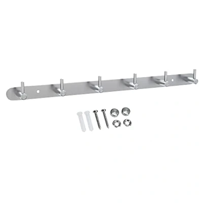 Imagen de INTIRILIFE Perchero de Acero Inoxidable Modell B 6 Ganco Pared con Gancho en 5 diseños Diferentes