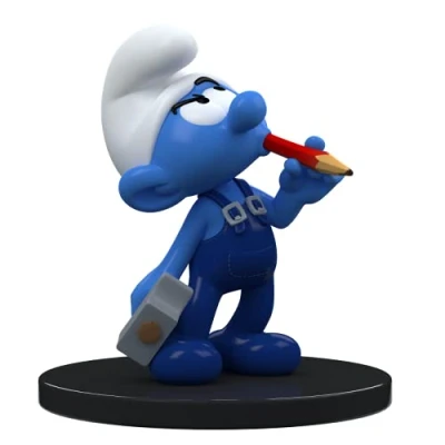 Imagen de Puppy Figura de colección Blue Resin Los Pitufos, Pitufo Manitas 11cm (2021)