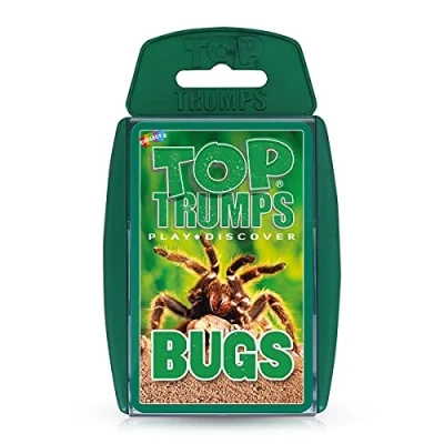 Imagen de Top Trumps Bugs Classic Card Game, aprende datos sobre la Viuda Negra, Tarántula Peluda, Mantis Rezando y Mariquita en este juego educativo empaquetado, regalo juguete para niños niñas a partir