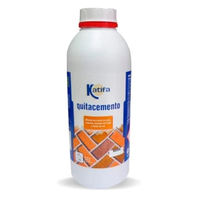 Imagen de Katifa Quitacemento Antisalitre 1000mL. Es un limpiador de restos obra en suelos. Elimina cemento, lechada, salitre y cal baldosas losas cerámica