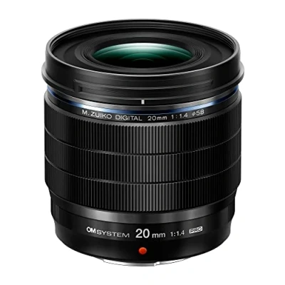Imagen de M.ZUIKO Digital ED 20mm F1.4 Pro, Objetivo Pro estándar, Adecuado para Todas Las cámaras MFT (cámaras Olympus OM D y Pen, Panasonic G Series), Negro