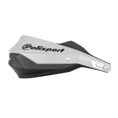 Imagen de POLISPORT 8308800001 Paramanos TRAIL BLAZER fabricado en plástico con kit de montaje incluido compatible todos los modelos motocross/enduro color blanco/negro