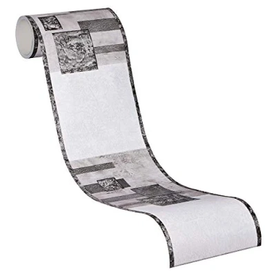 Imagen de A.S. Création cenefa autoadhesivo Stick Ups gris negro blanco 5,00 m x 0,13 900623