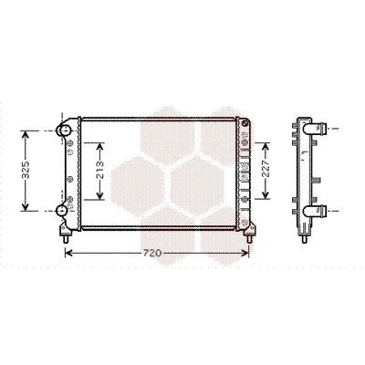 Imagen de VAN WEZEL 17002261 Radiador, refrigeración del motor Aluminio 650 415 32 Aletas unidas mecánicamente FIAT: Doblo I Familiar