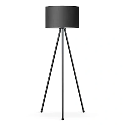 Imagen de tomons Lámpara de Pie LED Regulable Contemporánea con Trípode Metal, para sala Estar y Dormitorio, Estilo Moderno Negro