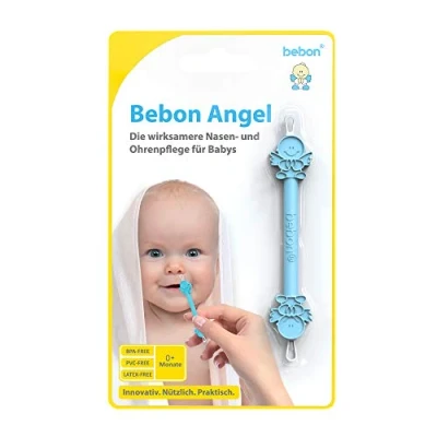 Imagen de Bebon BEB2001 Angel el mejor limpiador nasal y de orejas para bebés visible más eficaz que aspirador nasal/aspirador nasal, color azul