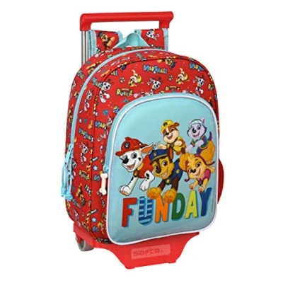 Imagen de Safta PAW PATROL Funday Mochila Infantil con Carro 705, Ideal para Niños de Diferentes Edades, Cómoda y Versátil, Calidad Resistencia, 26x11x34 cm, Color Rojo azul claro