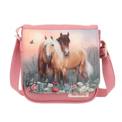 Imagen de Depesche 12762 Miss Melody Flowers pequeña en Rosa con Motivo de Caballo, Bolso Cierre magnético y Bandolera Ajustable, Multicolor