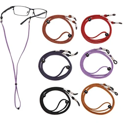 Imagen de LAOYE Correa Gafas 6 Piezas Cordón de Gafa PU Suave Premium 70CM Cadena Fija Cuerda Sol, Cadenas para Sol/Lectura/Gafas Deportivas Mujer Hombre Niño