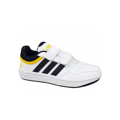 Imagen de adidas Hoops Lifestyle Basketball Hook and loop Shoes, Zapatos Unisex niños, Cloud White Core Black Bold Gold, 30 EU