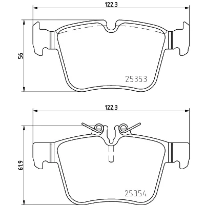 Imagen de HELLA 8DB 355 021 831 Juego de pastillas freno preparado para indicador desgaste MERCEDES BENZ: Clase C Berlina, GLC SUV, Coupé