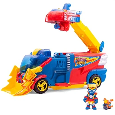 Imagen de Superthings Rescue Truck, Camión de Rescate con Escalera y Nave, Incluye 1 Kazoom Kid SuperThing