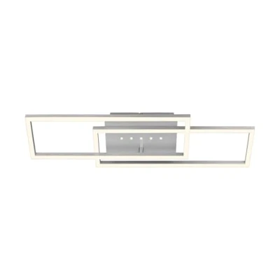 Imagen de BRILONER lámpara de techo LED, luz blanca cálida, orientable, LED color aluminio, salón 28W con función memoria, 560x180x75 mm (LxAnxAl)