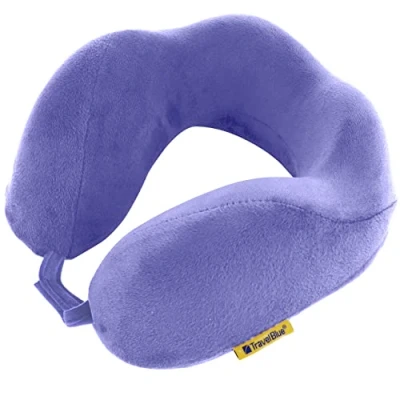 Imagen de Travel Blue Cojín de Viaje Espuma Viscoelástica Almohada Ergonómica y Ligera para Cuello Ajustable Compacta Avión, Coche Oficina Soporte Cabeza, Columna Vertebral