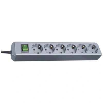 Imagen de Brennenstuhl Eco Line regleta de enchufes con 6 Tomas Corriente (Cable 1,5 m, Interruptor) Plateado
