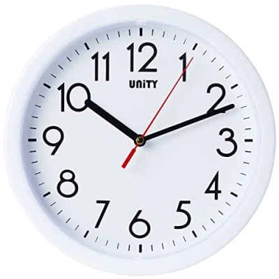 Imagen de Unity Hastings Reloj de Pared, silencioso, Moderno, 22 cm, plástico, Blanco, x 3 cm
