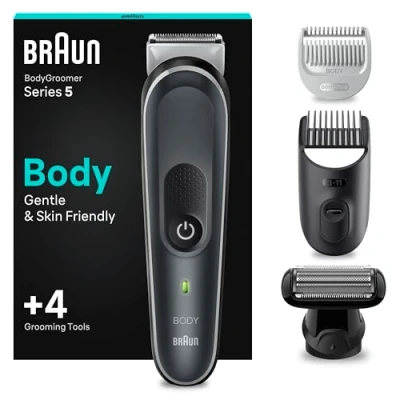 Imagen de Braun Recortadora Corporal Series 5 5370, Para Hombres, Depilación Masculina Todo El Cuerpo Sin Esfuerzo, cortapelos hombre, maquina de afeitar