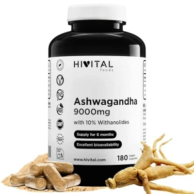 Imagen de Ashwagandha 9000 mg. 180 cápsulas. Extracto de Withania Somnifera con 10% Withanólidos. Ginseng Indio.