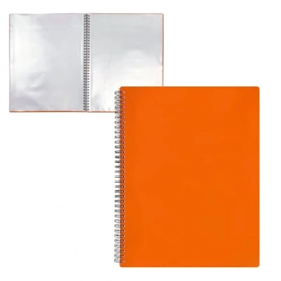 Imagen de RAYLU PAPER Carpeta Clasificadora con Fundas Transparentes A4 de Plástico y Tapa Polipropileno Opaco Resistente, para Documentos Uso Escolar Oficina (30 Fundas, Naranja)