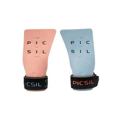 Imagen de PICSIL Condor Calleras para Cross Training, Grips sin Agujeros con Tejido Tecnico, Mayor Protección y Confort, Gimnasio, Box, Halterofilia, Previenen Ampollas Desgarros, Unisex (G, Coral)
