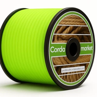 Imagen de CORDAMARKET 8mm Goma elástica, Adultos Unisex, Verde Fluor, 50mts