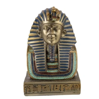 Imagen de lachineuse Busto Faraón Tutankamón 14,5 cm decoración egipcia Estatuilla Decorativa Figura de Dios Egipcio Dorado Idea Regalo Original Interior