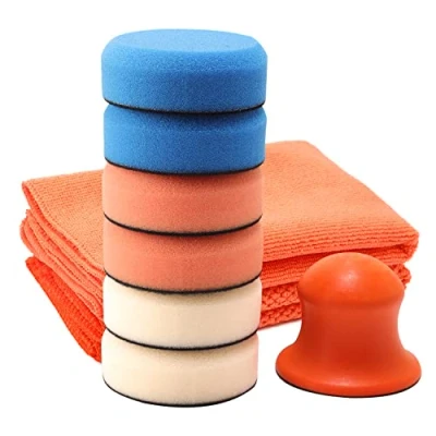 Imagen de SPTA Esponjas Pulido Coche, 6 Piezas 80mm Almohadillas de Kit Esponja para pulidoras, Almohadilla Rejilla Pulidor Coches Barcos HPMIX
