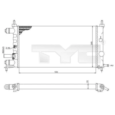 Imagen de TYC 725 0025 R Radiador, refrigeración del motor OPEL: Corsa B Hatchback