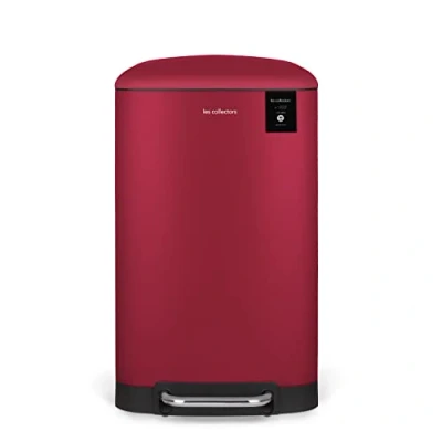 Imagen de Les Collectors Papelera de cocina pedal Acero inoxidable n722, Capacidad 30 L, Compacto, Práctico, Cubo interior extraíble, Diseño, Resistente, Cierre silencioso la tapa, Rojo