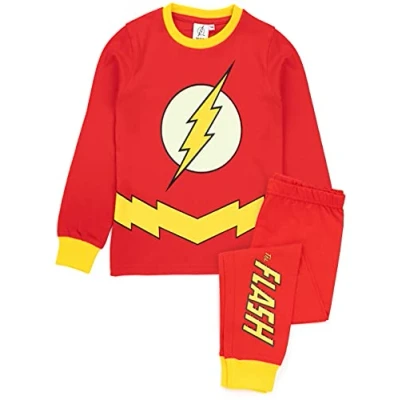 Imagen de DC Comics The Flash Pijamas Boys Kids Brilla en el Traje Oscuro PJS 9 10 años