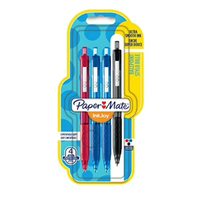 Imagen de Paper Mate InkJoy 300RT bolígrafo retráctil, punta media de 1 mm y colores estándares surtidos, paquete 4 (1956567)