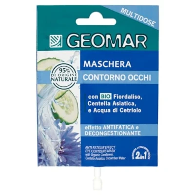 Imagen de GEOMAR Mascarilla Facial y Contorno de Ojos 2 en 1, Efecto Antifatiga Descongestionante, 95% Origen Natural, Dermatológicamente Testada, Made in Italy, 12 ml