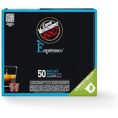 Imagen de Caffé Vergnano 1882 Èspresso cápsulas Café Compatibles Nespresso y Compostables, Descafeinado Pack 50