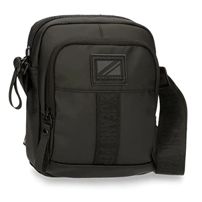 Imagen de Pepe Jeans Hoxton Bandolera Mediana Negro 17x22x8 cms Poliéster y PU