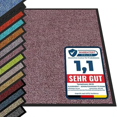 Imagen de ETM® Schmutzfangmatte Note 1,6: Sieger relación Calidad Precio Türmatte Fußabstreifer para Puerta Interior y Exterior, Poliamida, Morado/Lila (Monocromo)., 120 x 180 cm