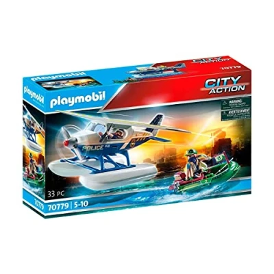 Imagen de Playmobil CITY Action Politiewatervliegtuig Smokkelaarachtervo Juguete para el agua niños, Talla: One Size, Multi coloured