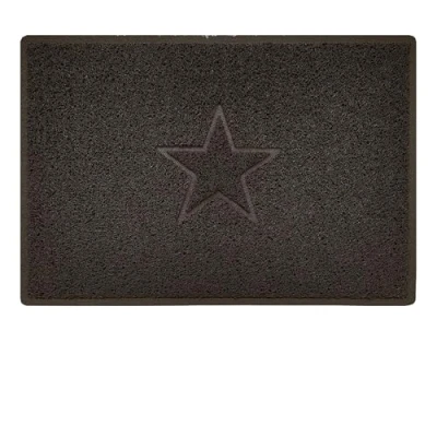 Imagen de Nicoman Estrella Felpudo Logotipo en Relieve Rizos de Vinilo Entrada Bienvenido Lavable Alfombra (Usar Interiores y Exteriores), Grande (90x60cm), Marrón