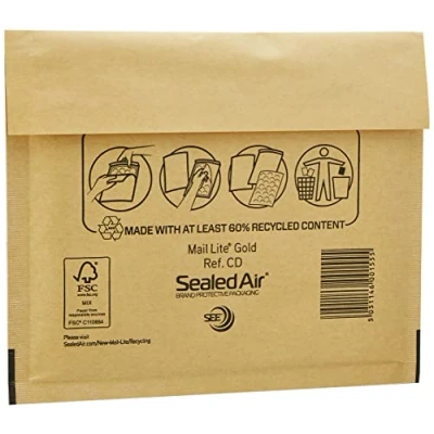 Imagen de Bankers Box Sobres y Bolsas Acolchados de Burbuja para Protección Seguridad en Envíos Transporte, Cierre Autoadhesivo, Ecológico, color Marrón, 50 Unidades, 110x160 mm (CD)