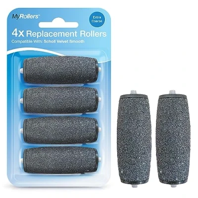 Imagen de Paquete de 4 rodillos lijado micro minerales extra ásperos compatibles con Scholl Velvet Smooth