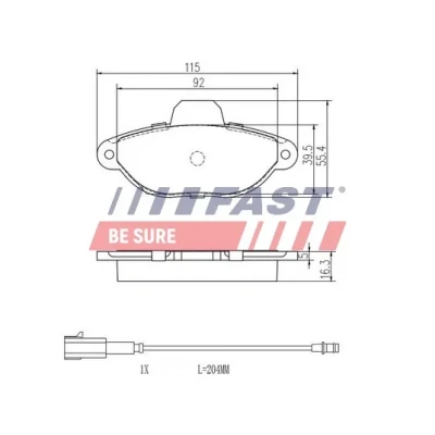 Imagen de FAST FT29084 Juego de pastillas freno Eje delantero con sensor desgaste incorporado HONDA: FR V, CIVIC 7 Hatchback, Accord Limousine