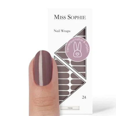 Imagen de Miss Sophie Lámina de uñas &quot;Cocoa&quot;, Monocolor, Tonos nude, Nail Wraps 24 láminas autoadhesivas ultrafinas larga duración