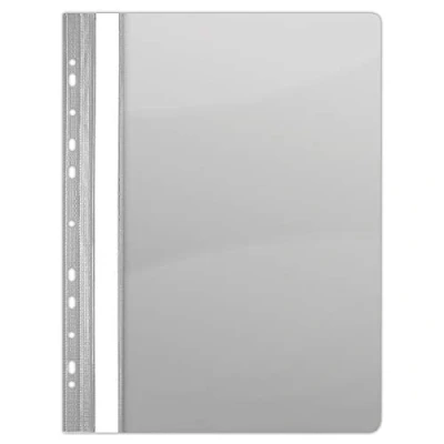 Imagen de DONAU 1704001PL 13 carpeta de plástico perforada A4 gris transparente duradero PVC duro cubierta hoja abrazadera para oficina y escuela perforación