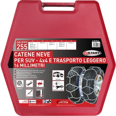 Imagen de START 9288 Cadenas para nieve con instrucciones de montaje, bolsa almacenamiento, guantes protección
