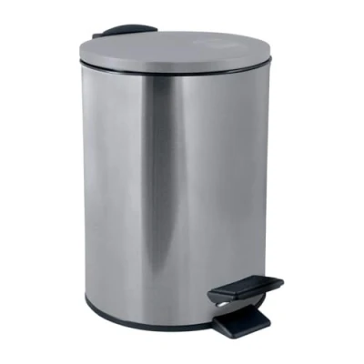 Imagen de Spirella Adelar Cubo de Basura para baño (3 L, Acero Inoxidable, con Descenso automático y Cierre Suave), Color Plateado